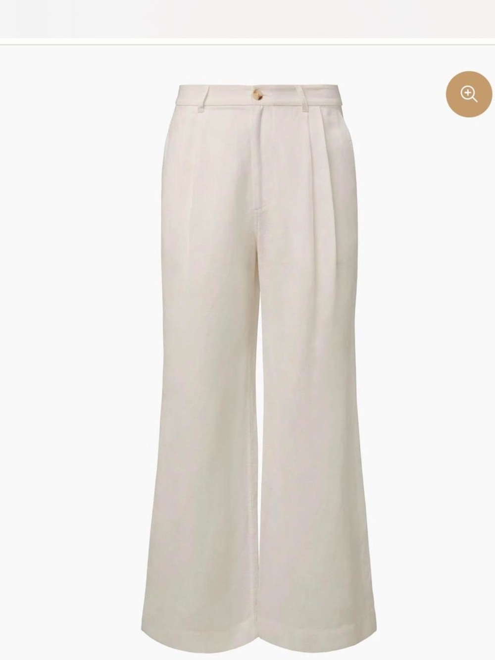 Onia Cream Wide-Leg Trousers with Pleat Detail